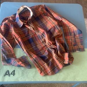 Arrow Men's Casual Plaid Shirt - Orange and Navy